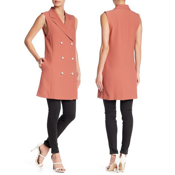Free Press Jackets & Blazers - Free Press Long Double Breasted Tuxedo Vest